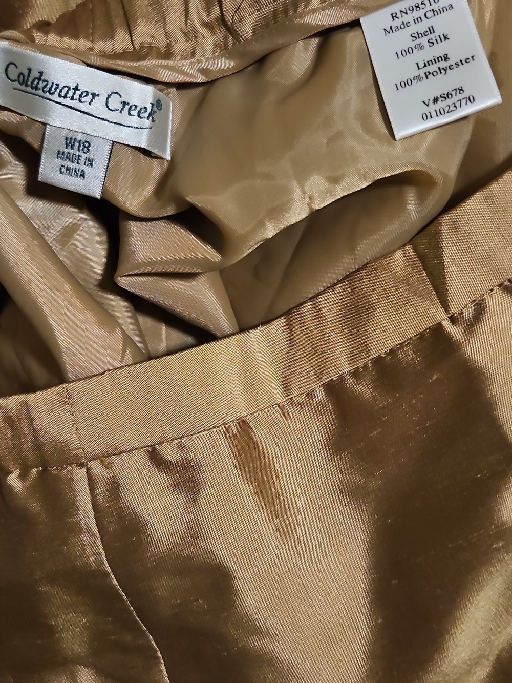 Coldwater Creek Silk Pants in Champagne 18W NWT - Picture 4 of 5